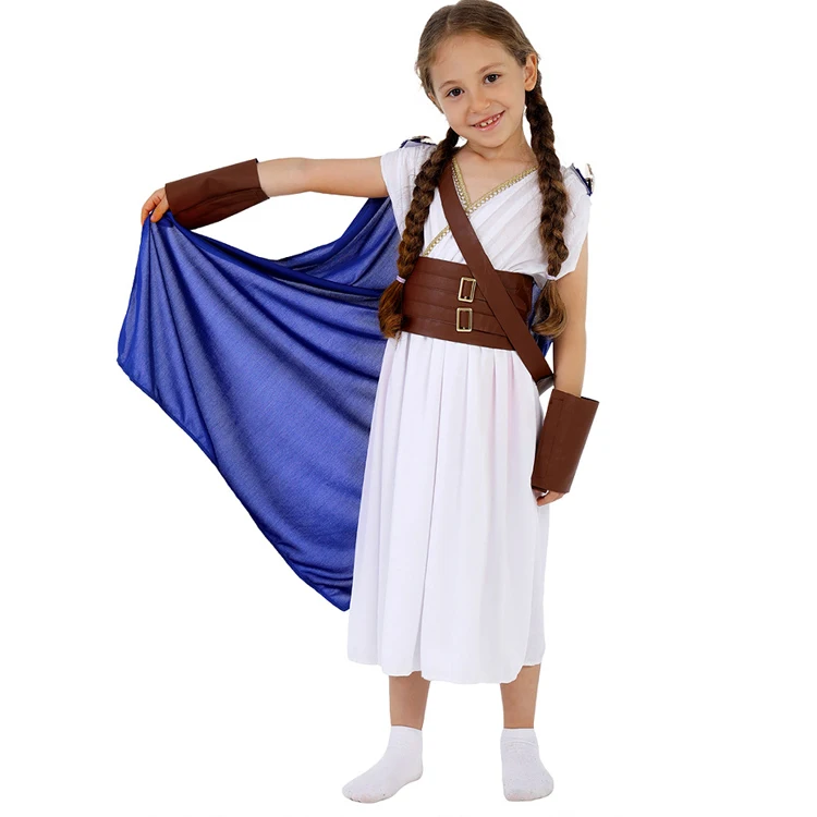 Children Ancient Greek Cosplay Medieval Gladiator Costume for Stage Performance Campus Activity