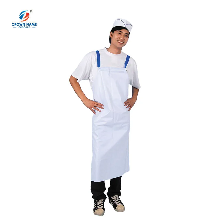 Hight quality white blue waterproof medical plastic PVC apron disposable PE apron