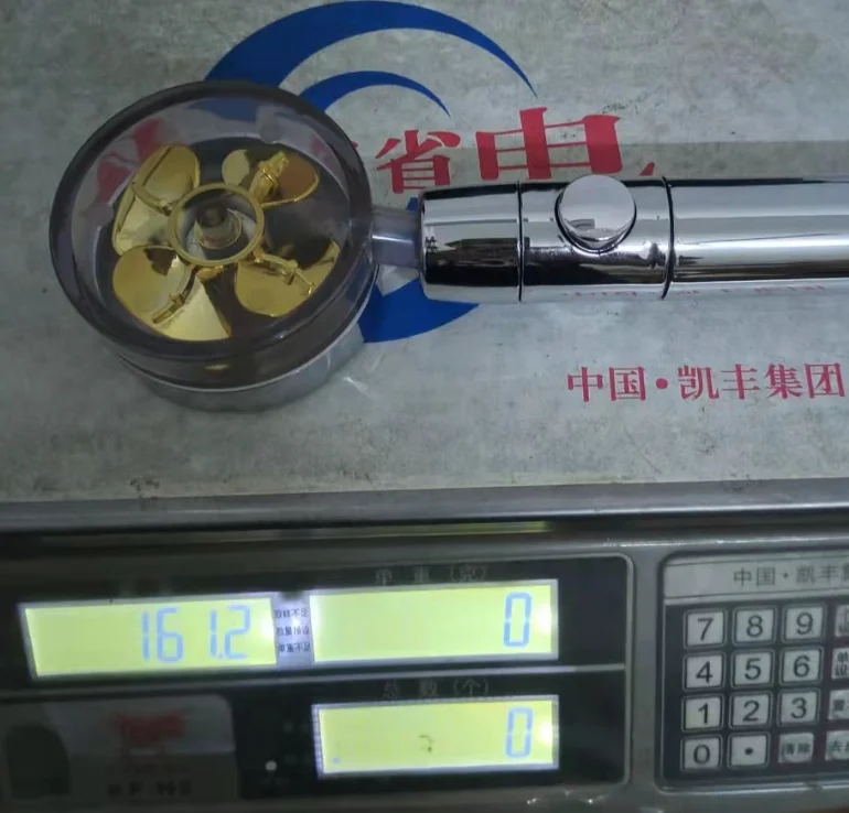 chrome-plated ABS handheld 360 degree rotating with propeller and detachable bathtub fan turbo shower head