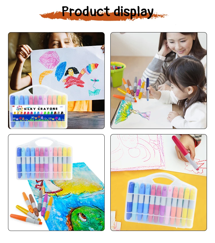 24 unique colors non-toxic children use oil pastel crayon