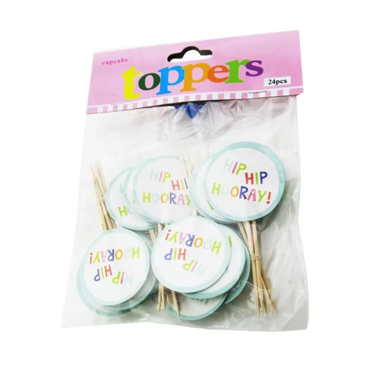 Hot sale digital printing Multi Style flag party cake pick cake topppers