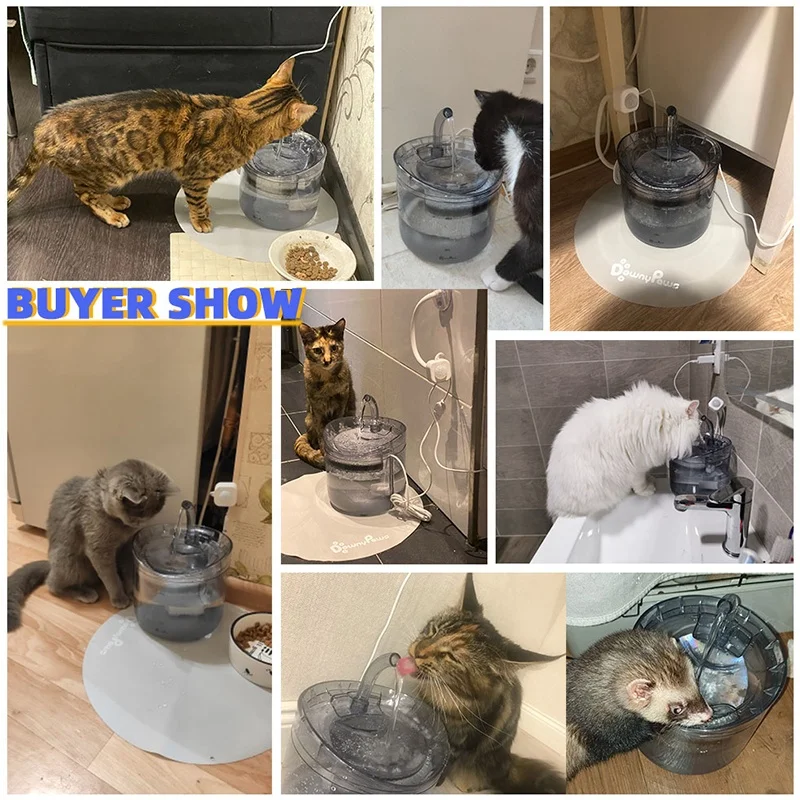 Automatic Pet Cat Water Fountain Led Electric Usb Dog Cat Pet Mute Drinker Feeder Bowl With Filter 1.8L Pet Drinking Dispenser