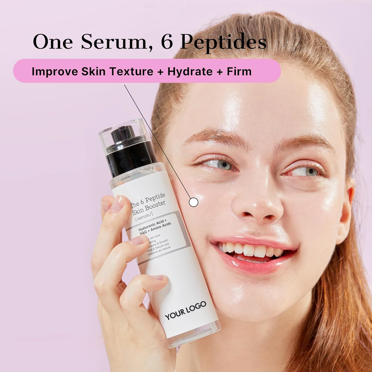 moisturize 6 peptide skin booster serum anti-aging and anti-wrinkle face serum hyaluronic acid hydrated facial essence nourish