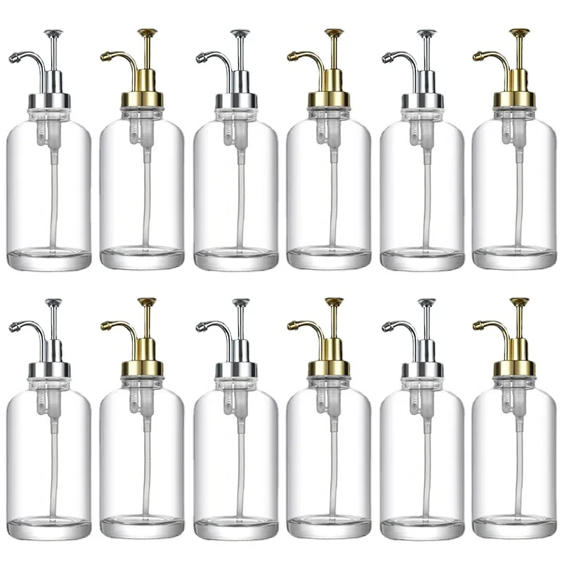 Kitchen Olive Oil Dispenser Bottle Coffee Syrup Dispenser Gold Glass Oil and Vinegar Dispenser for Cooking Mouthwash Container