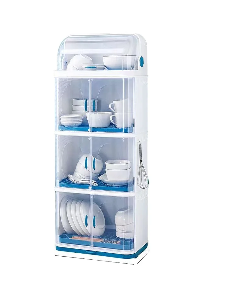 Kitchen plastic bowl rack bowl chopsticks cupboard with lid multi-layer bowl box dish drain rack storage box household