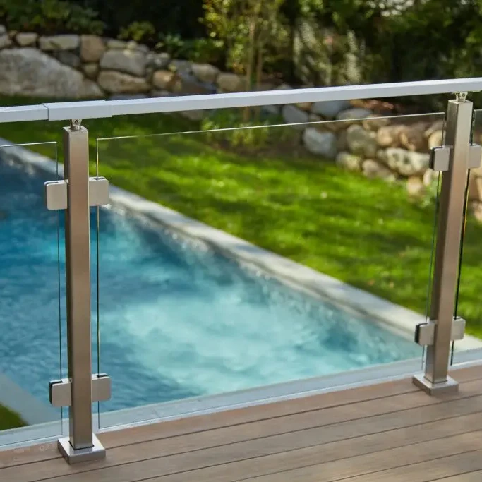 Hot sale Modern and Durable  Side or Floor Mounted Balcony Balustrade Glass Railing with 12mm Tempered Glass for U.S. and Canada