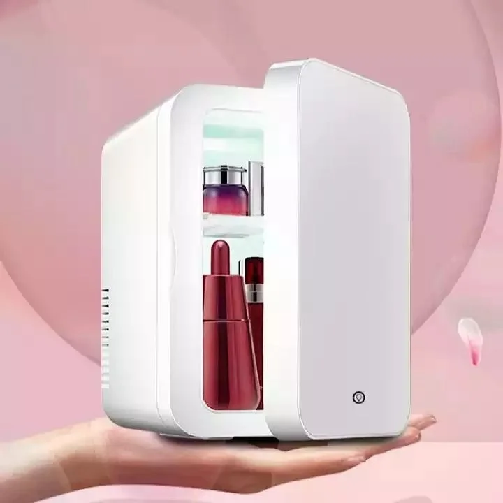 Smart table with led mirror fridge refrigerator 8l 10l small fridge mini smart touch table with refrigerators and freezers home