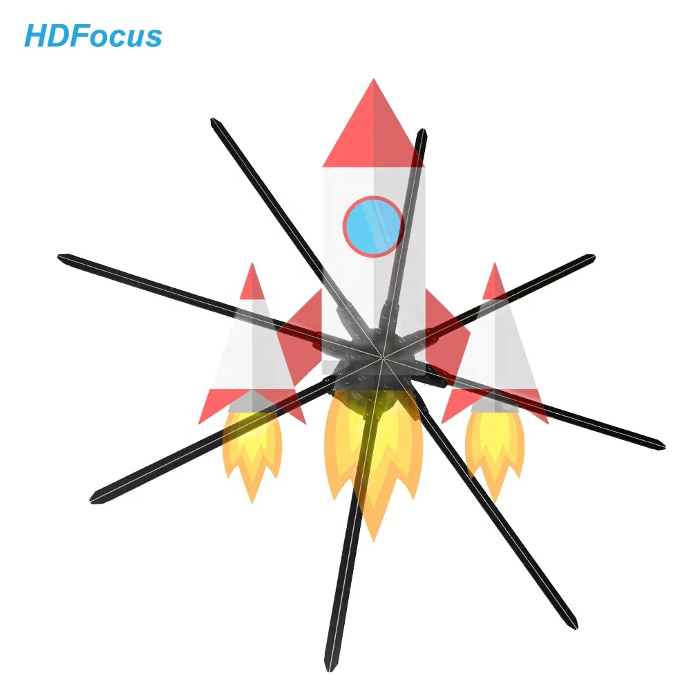 Advertising Equipment 3D Led Display 3D Hologram Fan 180Cm Led Display Holographic Fan