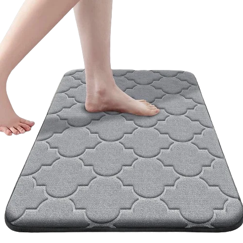 Modern 50x80cm Memory Foam Bath Mat No Slip Absorbent Geometric Pattern Lantern Square Design Elegant Polyester Bath Mat