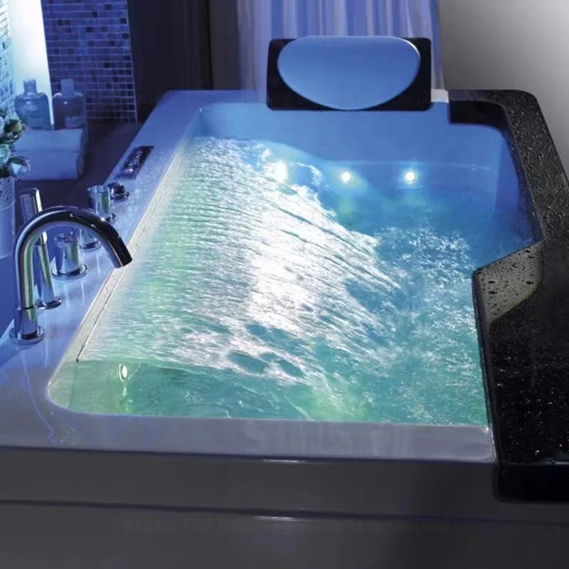 2 Person Luxury Hot Spa Bath Tub Whirlpool Acrylic Freestanding Waterfall Massage Bathtub With Jet