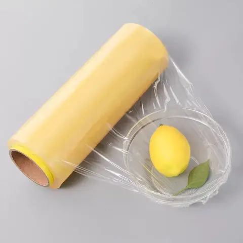 Premium Food Grade PVC Cling Film Jumbo Roll Plastic Wrap for Chocolate Snack Milk Cookie Jelly Noodle Packaging
