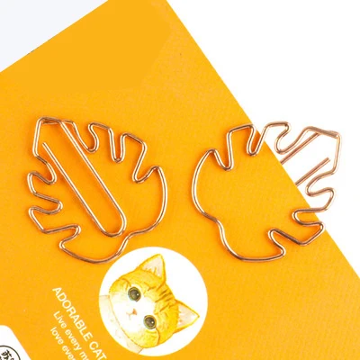Leave Shape Paper Clip Metal Clips Bookmarks