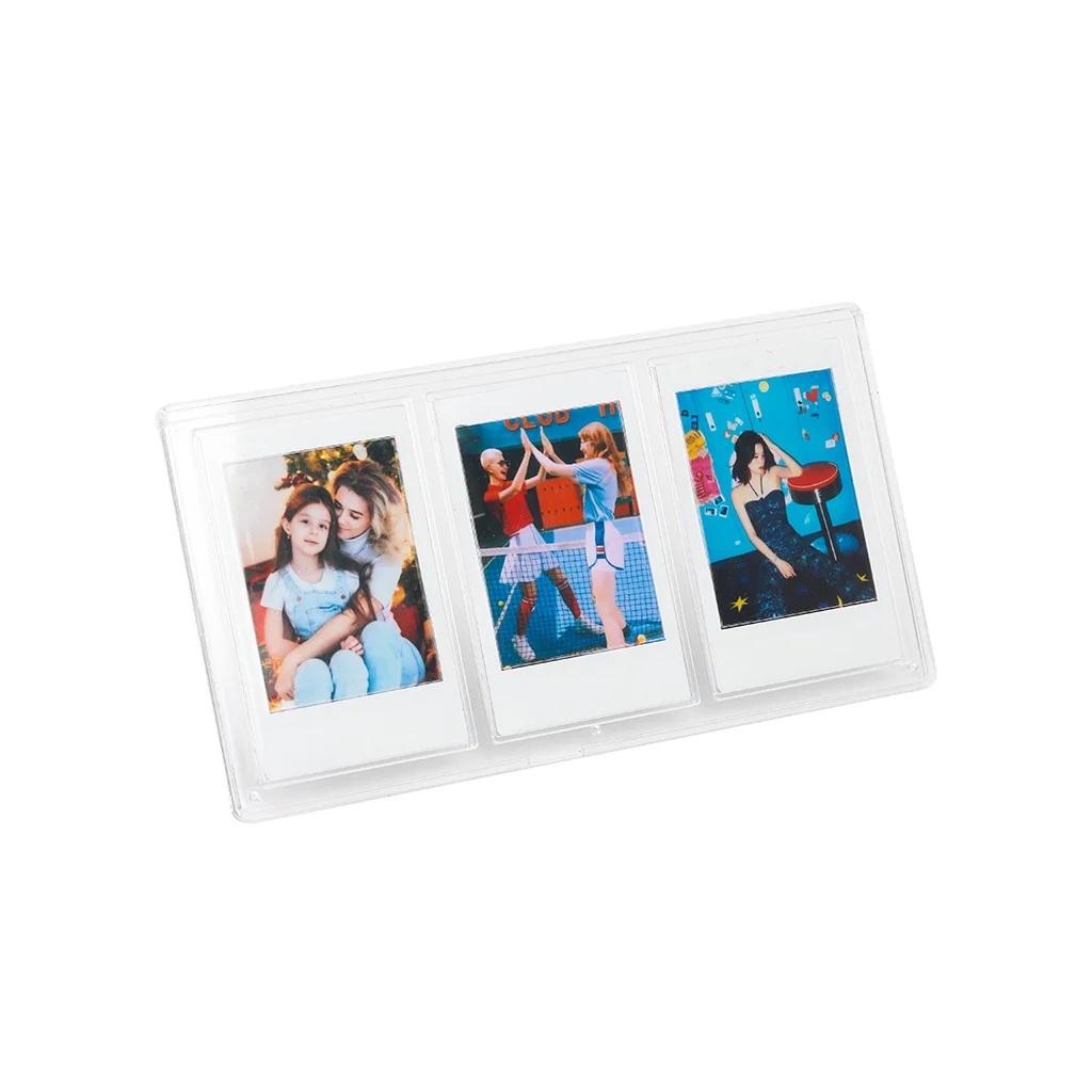 CAIUL 3 in 1 pocket instax mini film Acrylic picture frame photo card sleeves protector fujifilm instax mini frame