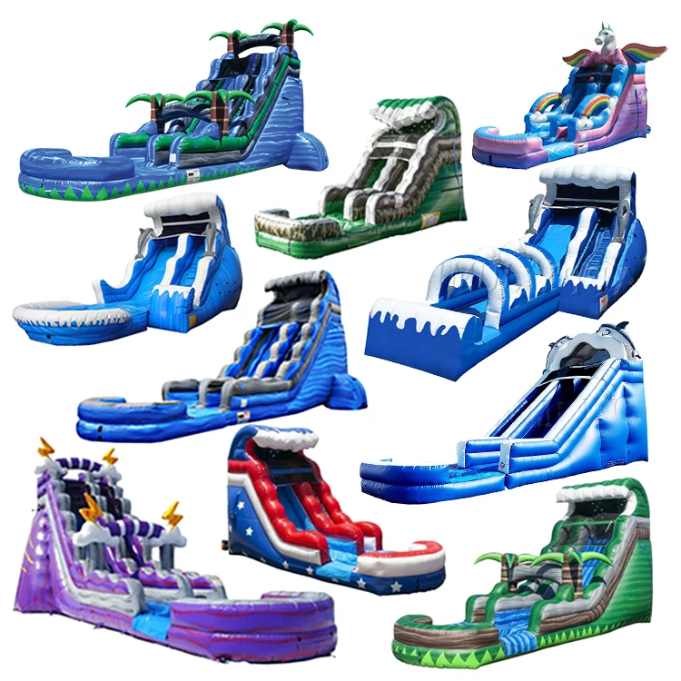 commercial backyard inflatable waterslide pool kids giant slide water for adult