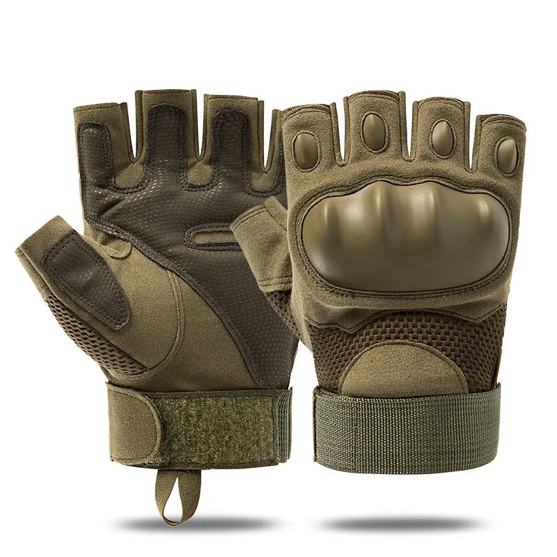 
Tactical Security Gloves Fingerless Rubber Knuckle Gloves Operator Duty Gloves 
