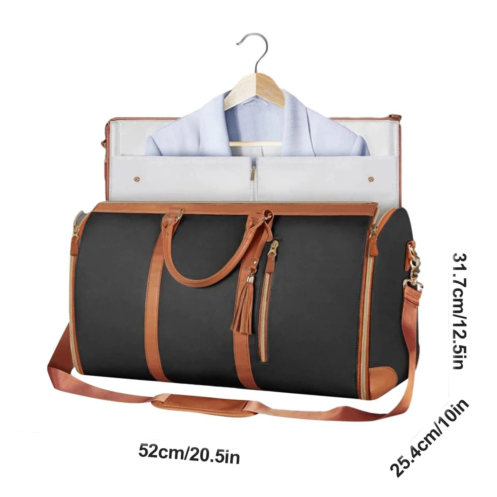 Travel Bags Hanging Design Suit Garment Bags Fold-Free Luggage Bag Pu Leather