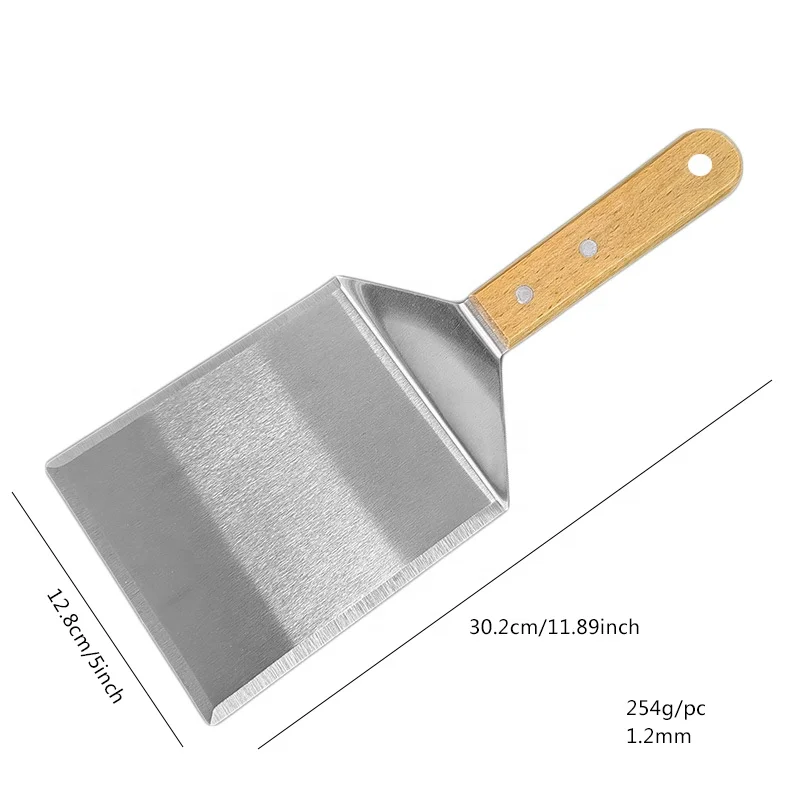 New Product Ideas 2024 Commercial Stainless Steel Metal Griddle Hamburger Turner Scraper Pancake Flipper