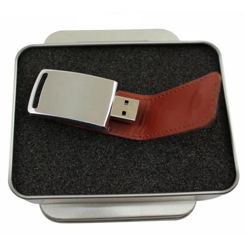 Pu Leather Usb Thumb Drive Custom U Disk Usb Pendrive Wholesale Leather Case Usb 2.0 Flash Drive 2Gb 4Gb 8Gb 16Gb 32Gb 64Gb