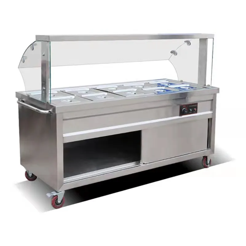 Commercial Equipment Buffet Bain Marie counter  high quality with glass/Stainless Steel