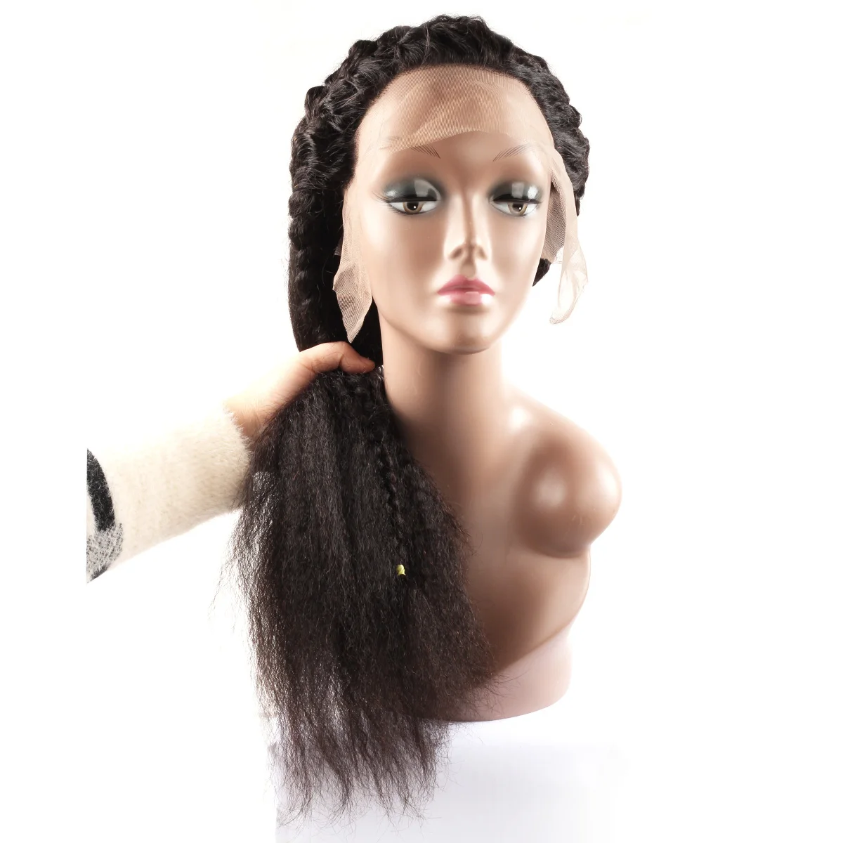Premier stock Women Raw virgin remy Human Hair Italian yaki lace front wigs With Baby Hair Pre Plucked hair line Yaki 13*4
