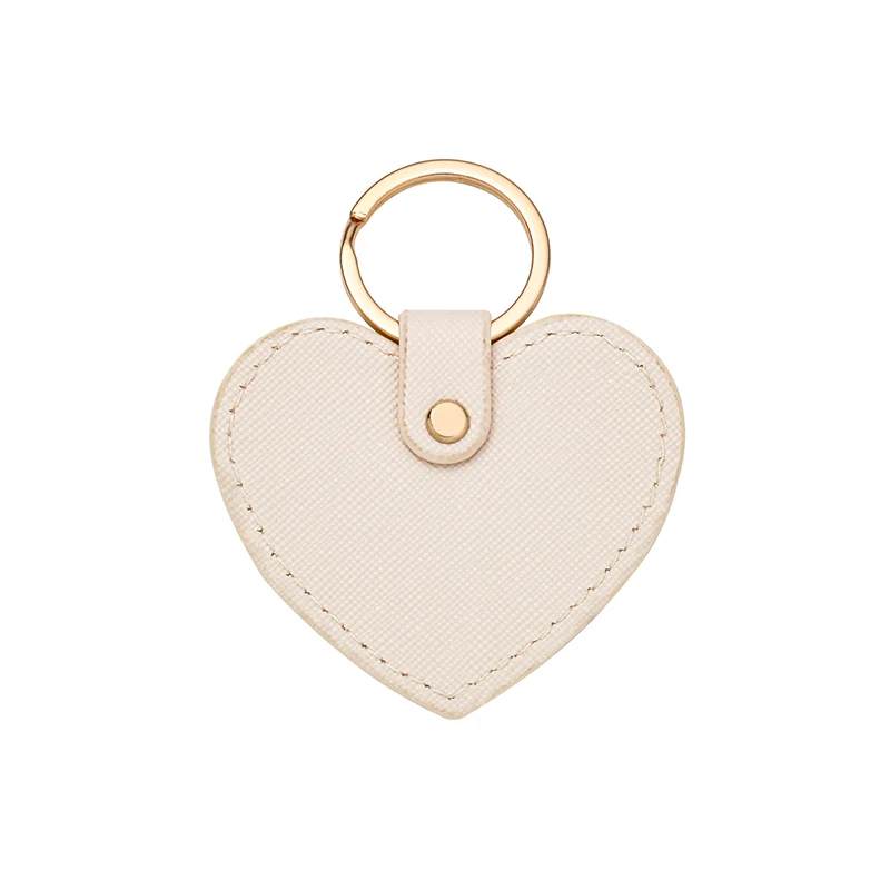 Personalized saffiano leather cute heart keychain