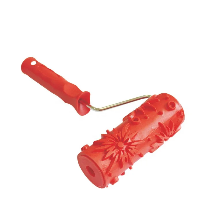 patterned 4 9 inch Rubber emboss Brush Painting Tool rodillos de pintar Ceiling Wall handle DIY texture paint roller