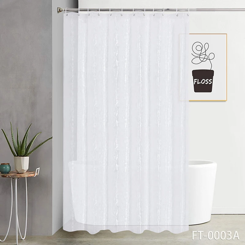 Wholesale Fashion Customized 3D Transparent EVA Bath Shower Curtain