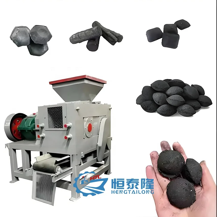 hot selling high strength lignite iron filings powder charcoal briquette making machine with diesel