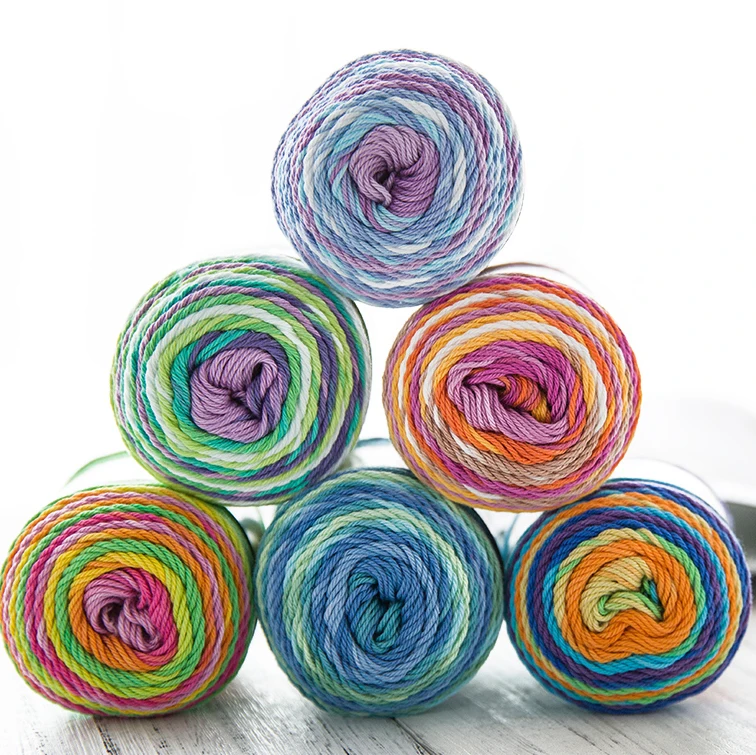 
Hot sale multi color light weight 100% mercerized cotton baby yarn 