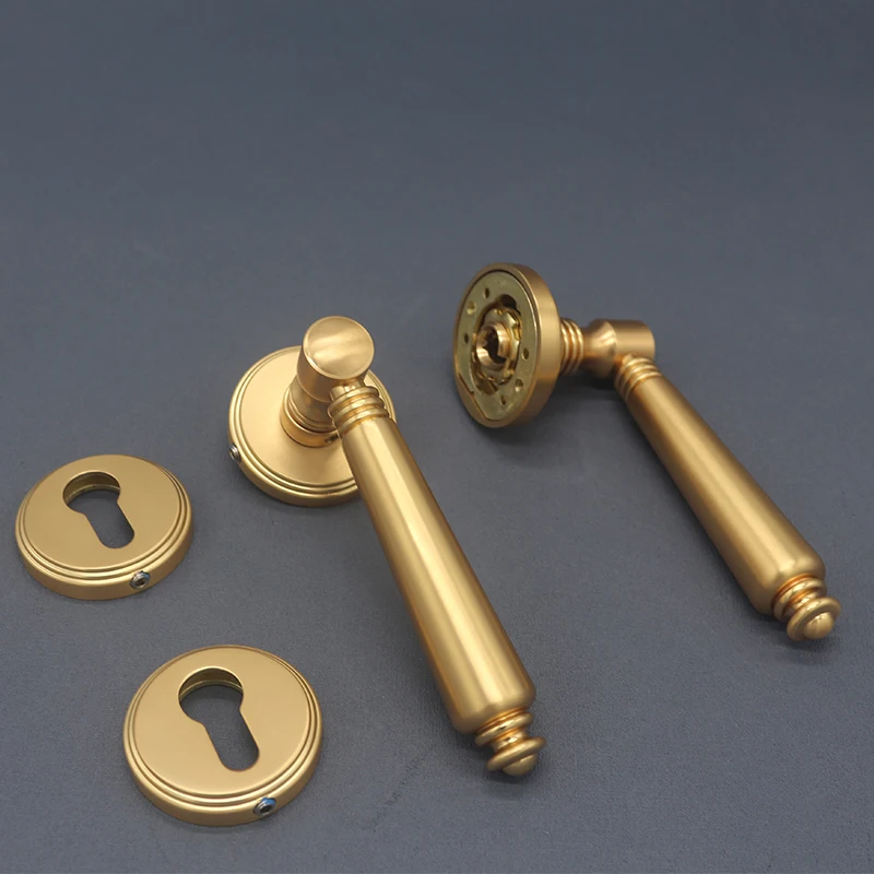 Full brass lever Interior lock door set gold interior door