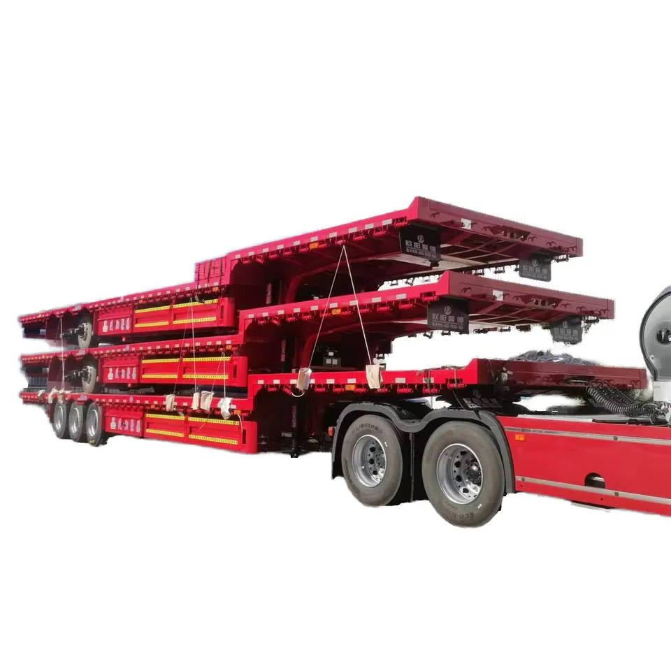 OYJD Truck Fuel-Efficient 1/64 flatbed High strength steel 30/40/50ft trailer tent low flatbed semi trailer