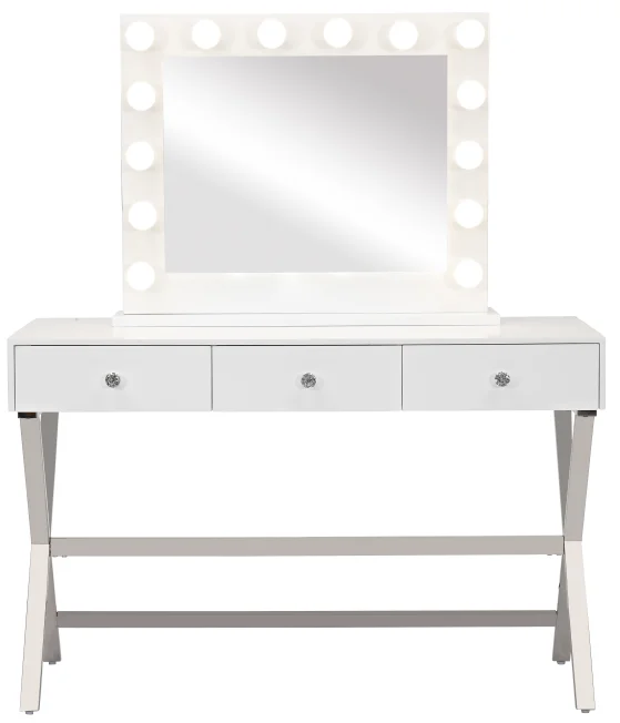 
Factory wholesale durbale hotel bedroom girls vanity dressing table with lights around mirror 
