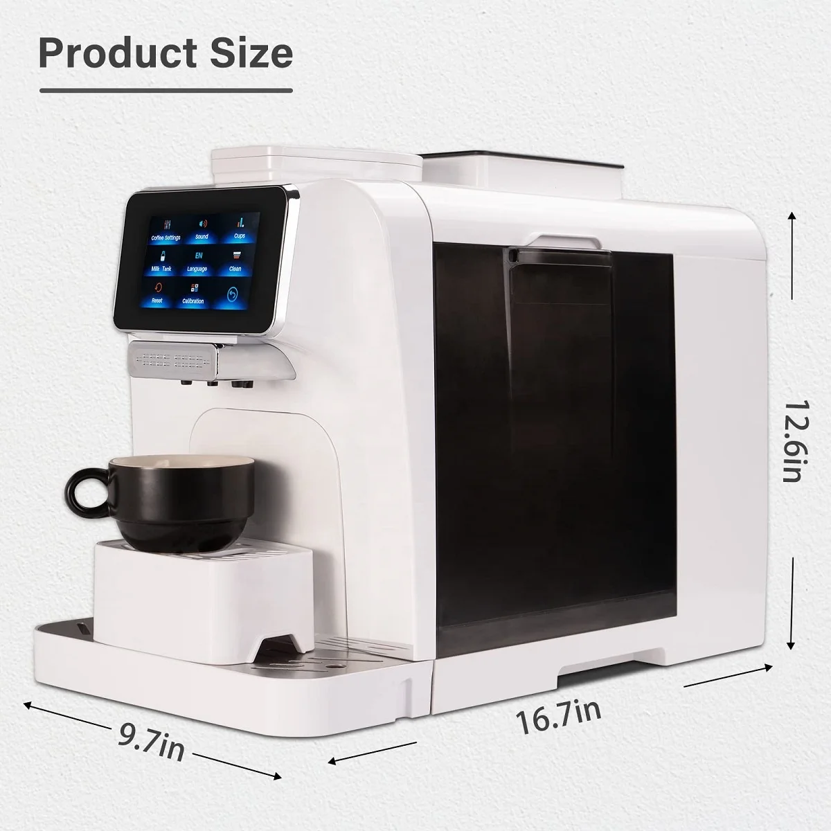 Professional LCD Touch Screen Display Full Automatic Espresso Coffee Maker Machine with Grinder