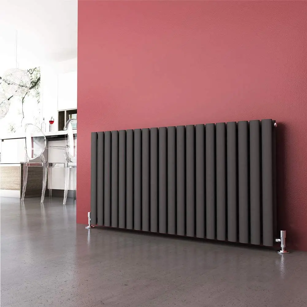 Horizontal Double Anthracite White Designer Radiators Water Heating Oval Column radiator Panel