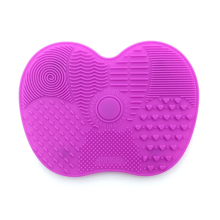 Silicone Heart Shape Multi Texture Surface Cosmetic Makeup Brush Cleaner Pad Mat Cleaning Washing Scrubber Tools