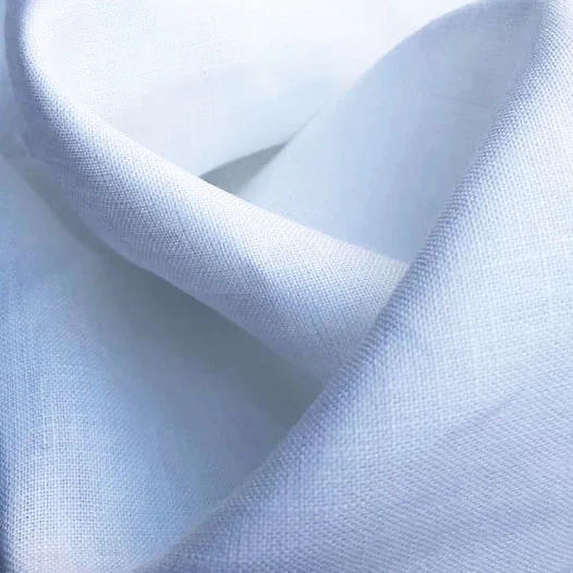 Woven white linen fabric by the yard for lampshade