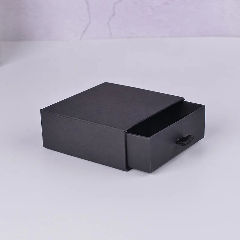
Retail black cardboard slide paper jewelry earring box 