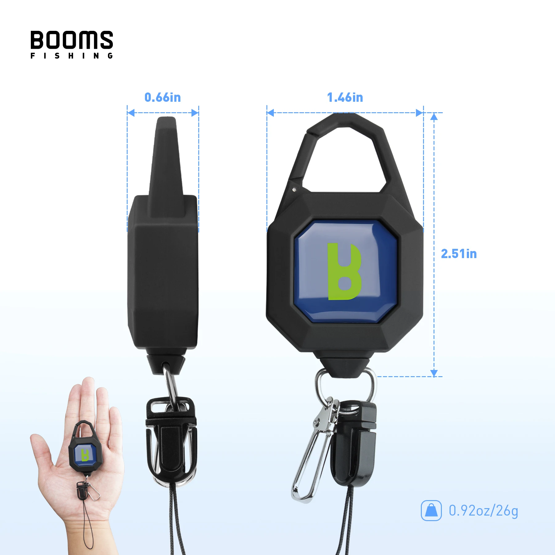 RG4 Heavy Duty Locking Retractable Gear Tether Key Reel Retractable Keychain ID Badge Holder with 27.5in Steel Retractable Cord