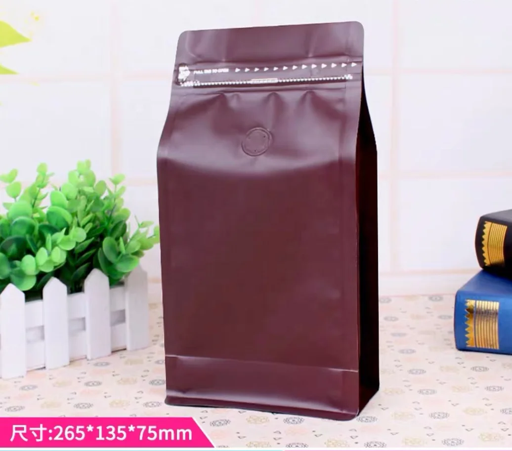 Матовый термоуплотнитель Top Zip Lock нейлоновый пластиковый пакет для хранения пищевых продуктов с плоским дном кофе упаковочный клапаном