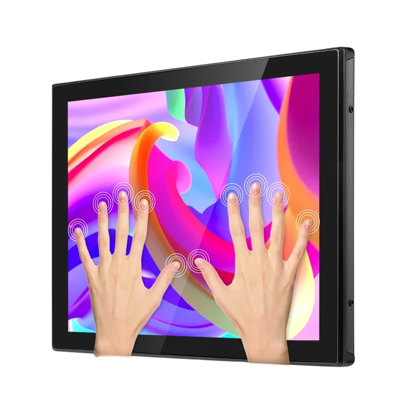 17 inch 800-1000nits LCD 4:3 screen sunlight display VESA mount  pure flat waterproof capacitive industrial touch screen Monitor