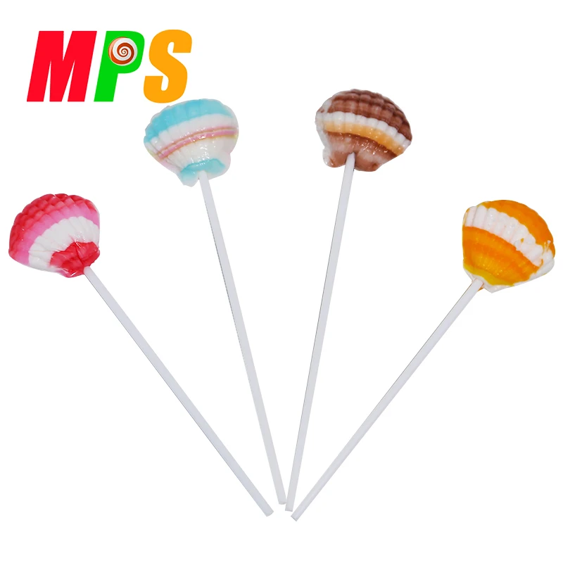 Careful Selection Raw Materials Rainbow Shell Shape Lollipop Candy and Enjoy the Fragrance of Seaweed