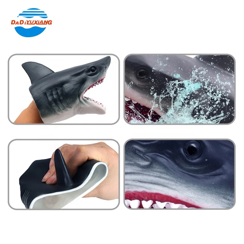 High Quality Realistic Rubber Hand Puppet Dinosaur Animal Hand Puppet Toy