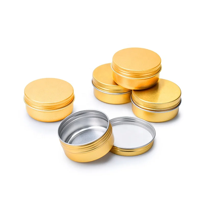 Great Design aluminium screw top tins 10g 15g 30g 50g 60g 80g 150g beard oil silver black gold pink aluminium tin container