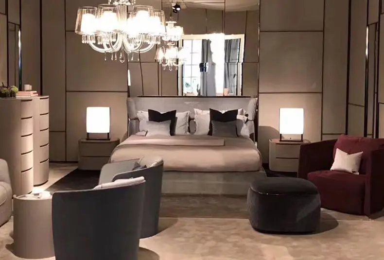 Customized Luxury Italian Bedroom Set Furniture King 2023 Modern Latest Double Bed With Storage Space