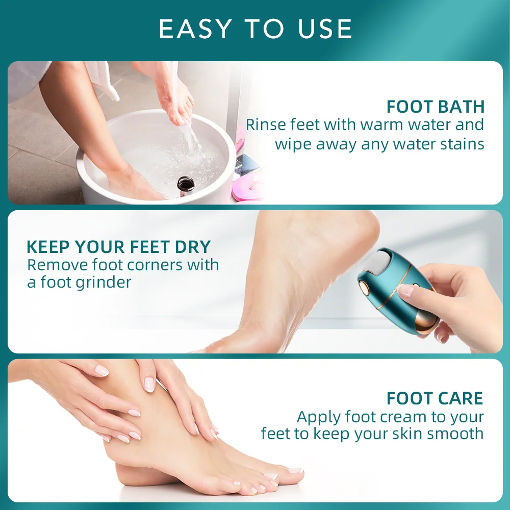 PRITECH Foot Care Pedicure Electric hard skin removal Portable Foot File Two speeds Mini foot grinder