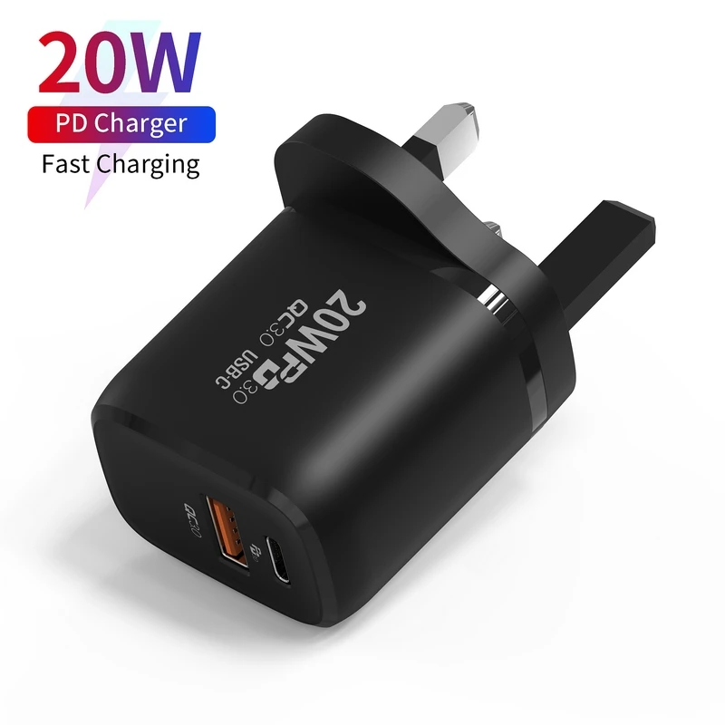 mini portable travel uk plug pd 20w usb type c fast wall charger adapte pd charger for iphone 13 14 charger mobile phone