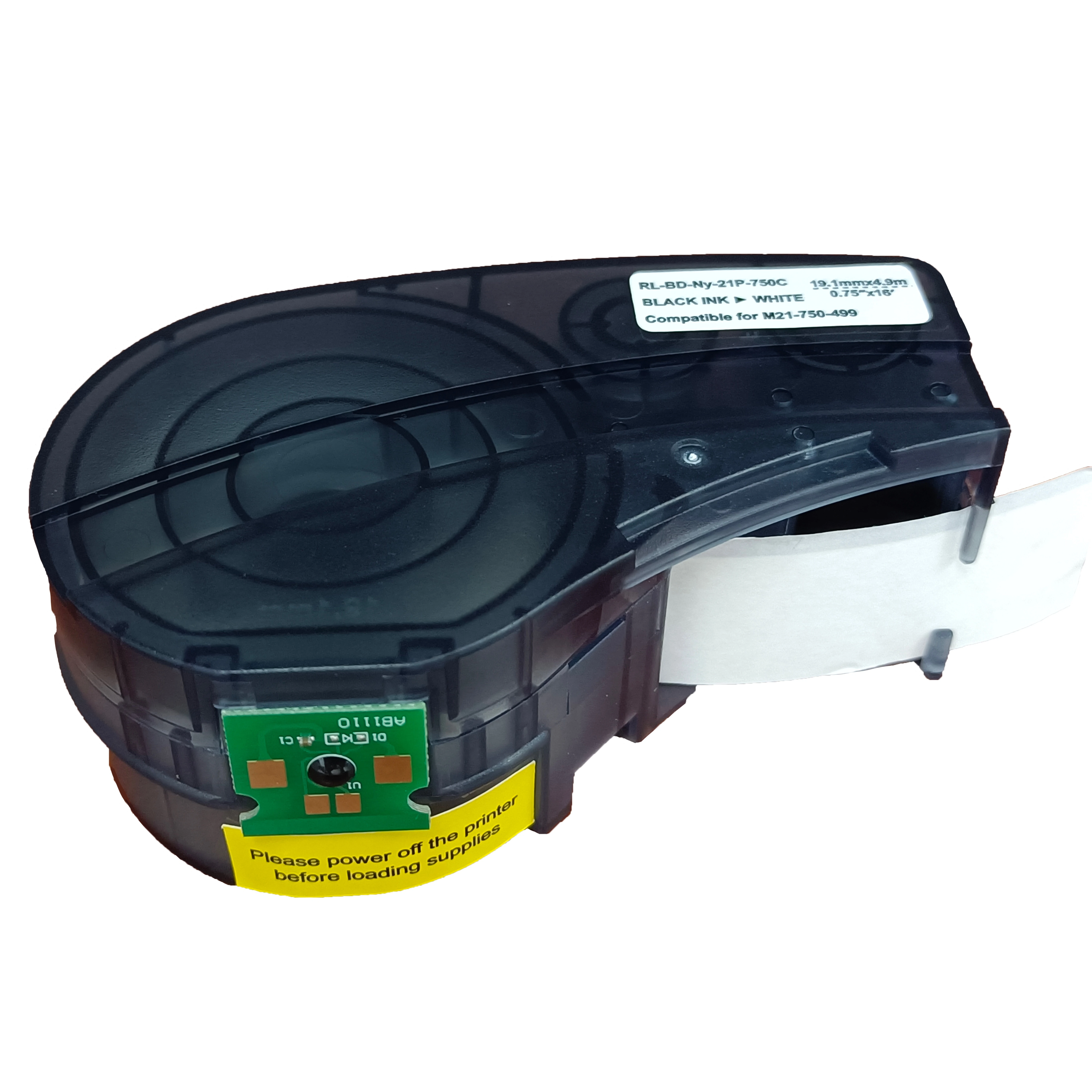 M21-750-595-BK 100% Compatible Brady M210 Vinyl 6.4m White on Black Label Tape for Brady BMP21 PLUS BMP21 LAB Printer