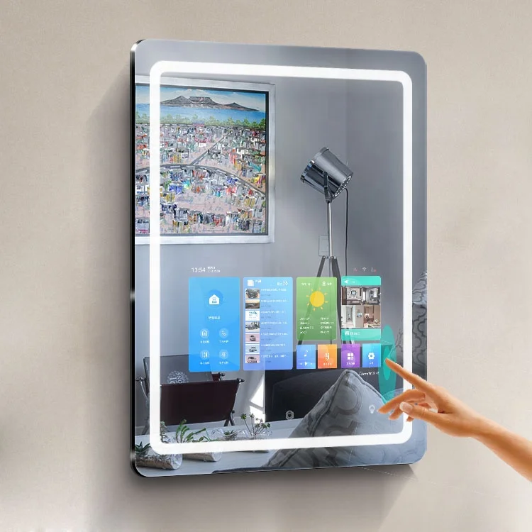 Bathroom Android smart magic mirror tv with touch screen functions