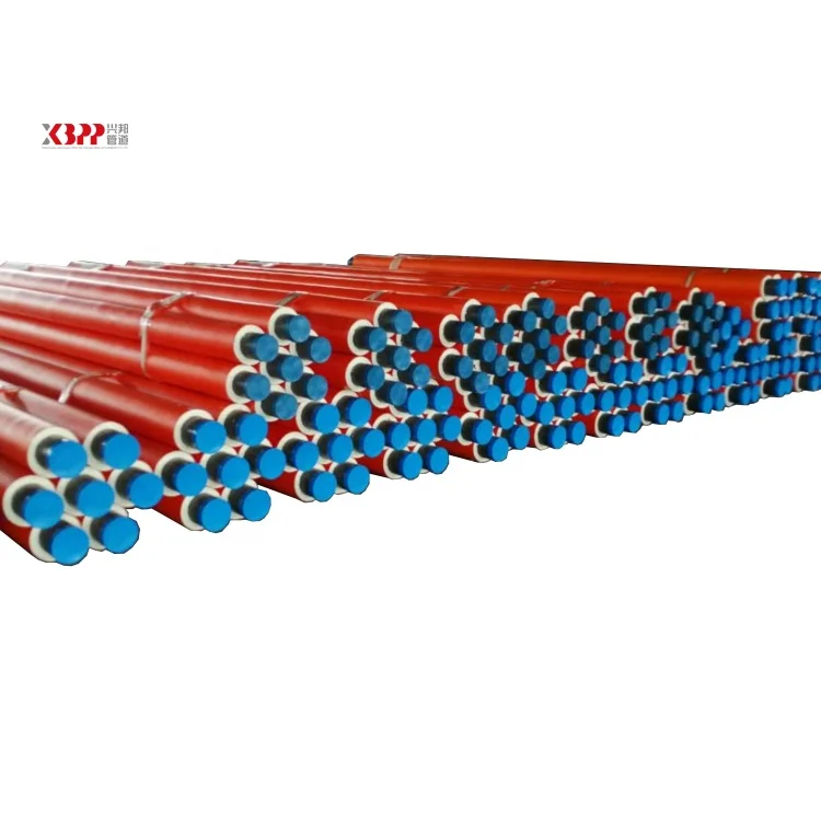 underground orange 2 inch one-step yellow polyurethane foam heat insulation pre insulated pipe for central heating and cooling