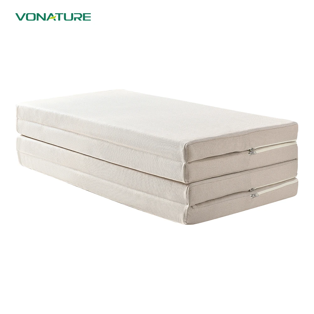 3 Foldable Topper Floor Mattress Home Bed Folding Washable Mattress with Cover